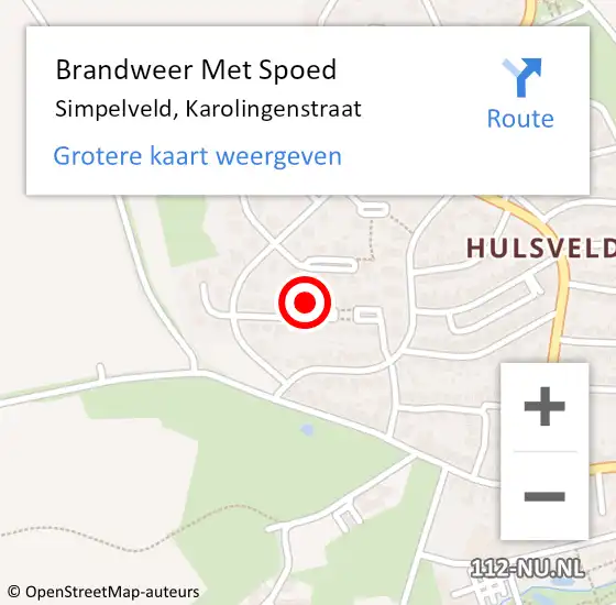 Locatie op kaart van de 112 melding: Brandweer Met Spoed Naar Simpelveld, Karolingenstraat op 18 maart 2016 03:14