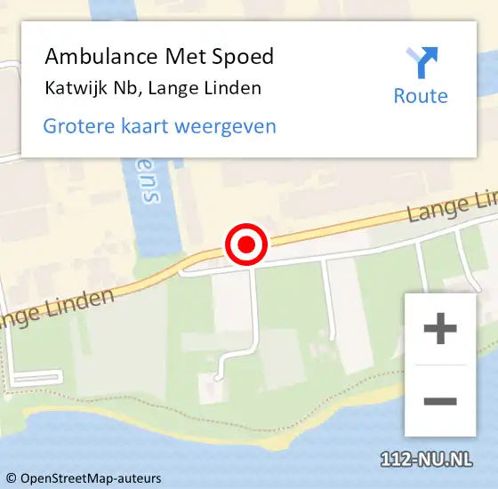 Locatie op kaart van de 112 melding: Ambulance Met Spoed Naar Katwijk Nb, Lange Linden op 9 december 2013 10:58