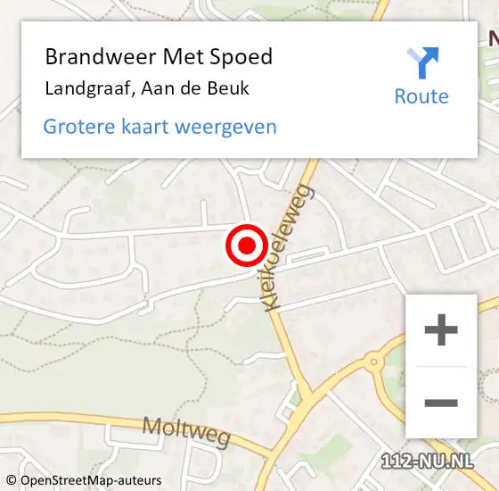 Locatie op kaart van de 112 melding: Brandweer Met Spoed Naar Landgraaf, Aan de Beuk op 18 maart 2016 10:15