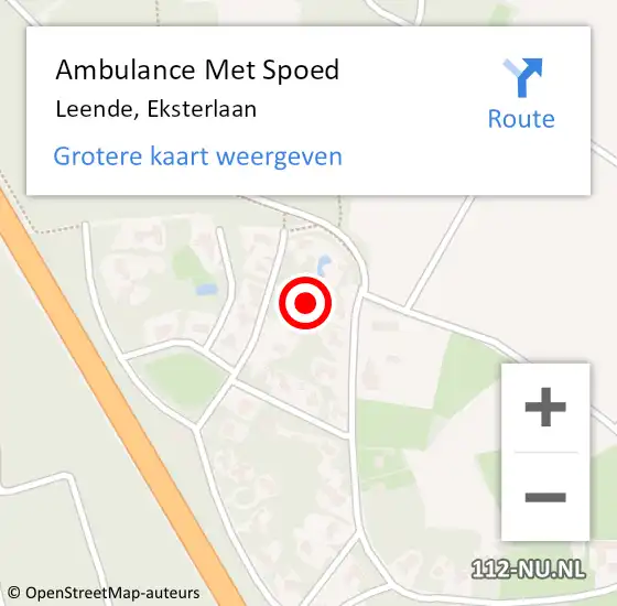 Locatie op kaart van de 112 melding: Ambulance Met Spoed Naar Leende, Eksterlaan op 18 maart 2016 13:13