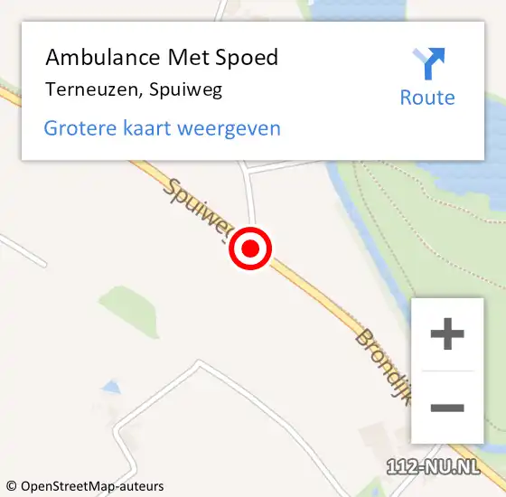 Locatie op kaart van de 112 melding: Ambulance Met Spoed Naar Terneuzen, Spuiweg op 18 maart 2016 15:10