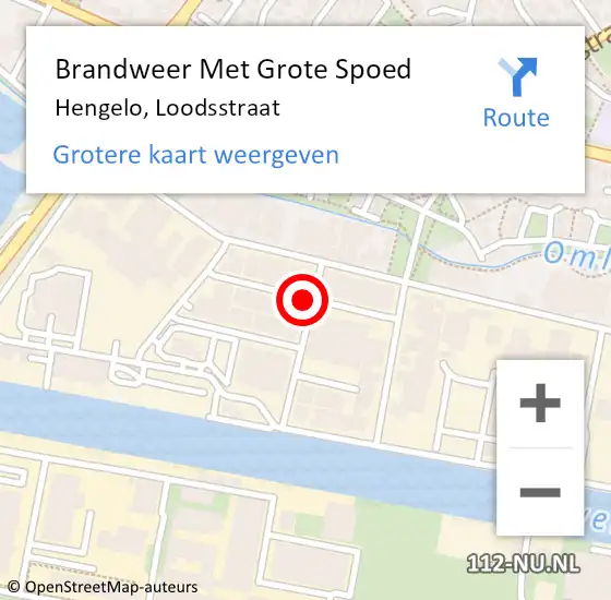 Locatie op kaart van de 112 melding: Brandweer Met Grote Spoed Naar Hengelo, Loodsstraat op 18 maart 2016 19:07