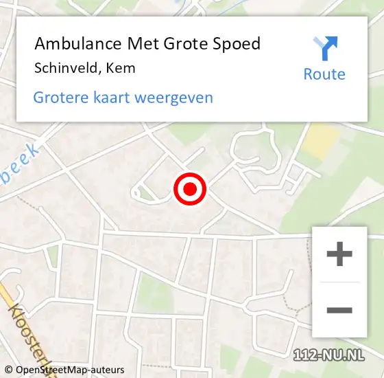 Locatie op kaart van de 112 melding: Ambulance Met Grote Spoed Naar Schinveld, Kem op 9 december 2013 11:55