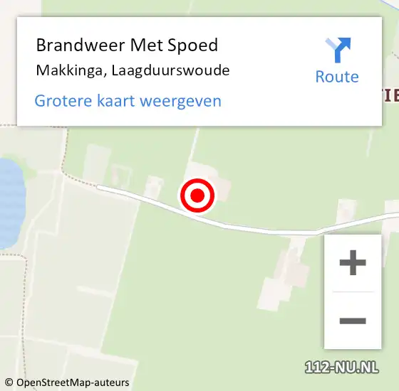Locatie op kaart van de 112 melding: Brandweer Met Spoed Naar Makkinga, Laagduurswoude op 19 maart 2016 00:24