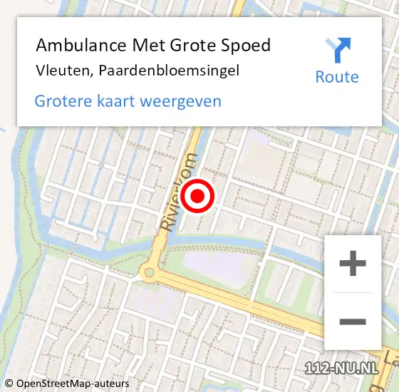 Locatie op kaart van de 112 melding: Ambulance Met Grote Spoed Naar Vleuten, Paardenbloemsingel op 19 maart 2016 05:06