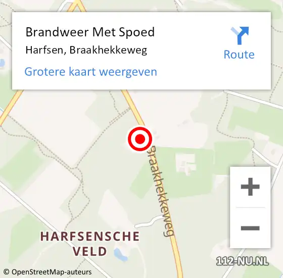 Locatie op kaart van de 112 melding: Brandweer Met Spoed Naar Harfsen, Braakhekkeweg op 9 december 2013 12:37