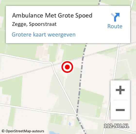 Locatie op kaart van de 112 melding: Ambulance Met Grote Spoed Naar Zegge, Spoorstraat op 19 maart 2016 09:50