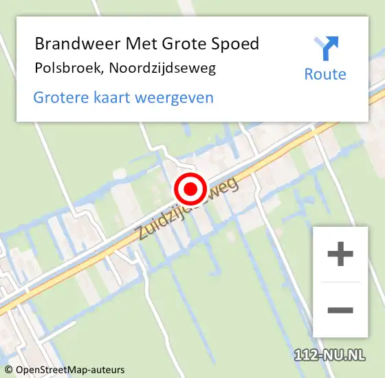 Locatie op kaart van de 112 melding: Brandweer Met Grote Spoed Naar Polsbroek, Noordzijdseweg op 19 maart 2016 10:13