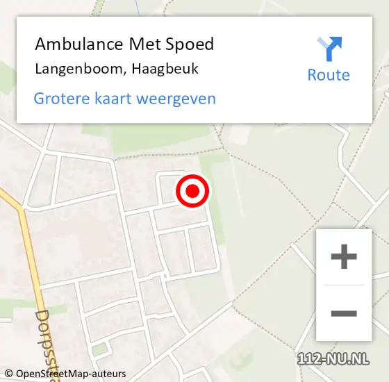 Locatie op kaart van de 112 melding: Ambulance Met Spoed Naar Langenboom, Haagbeuk op 19 maart 2016 11:23