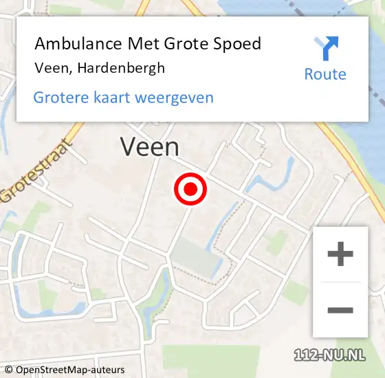 Locatie op kaart van de 112 melding: Ambulance Met Grote Spoed Naar Veen, Hardenbergh op 19 maart 2016 11:37