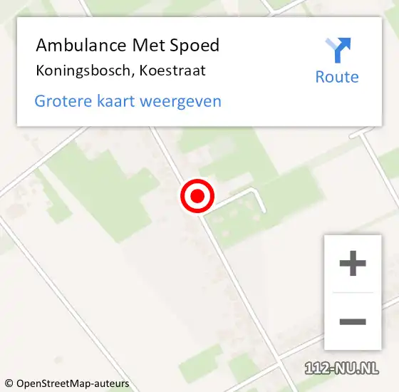 Locatie op kaart van de 112 melding: Ambulance Met Spoed Naar Koningsbosch, Koestraat op 19 maart 2016 11:48