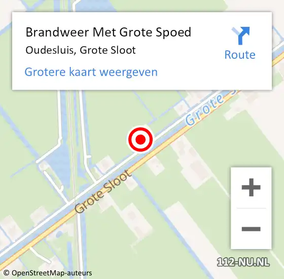 Locatie op kaart van de 112 melding: Brandweer Met Grote Spoed Naar Oudesluis, Grote Sloot op 19 maart 2016 12:43