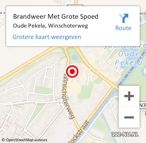 Locatie op kaart van de 112 melding: Brandweer Met Grote Spoed Naar Oude Pekela, Winschoterweg op 19 maart 2016 13:02