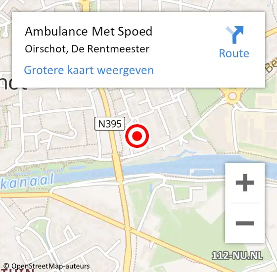 Locatie op kaart van de 112 melding: Ambulance Met Spoed Naar Oirschot, De Rentmeester op 19 maart 2016 13:06