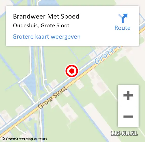 Locatie op kaart van de 112 melding: Brandweer Met Spoed Naar Oudesluis, Grote Sloot op 19 maart 2016 13:26