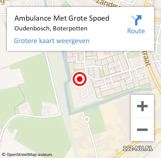 Locatie op kaart van de 112 melding: Ambulance Met Grote Spoed Naar Oudenbosch, Boterpotten op 19 maart 2016 13:52