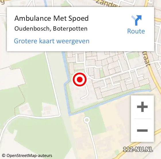 Locatie op kaart van de 112 melding: Ambulance Met Spoed Naar Oudenbosch, Boterpotten op 19 maart 2016 14:05