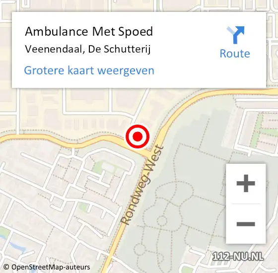 Locatie op kaart van de 112 melding: Ambulance Met Spoed Naar Veenendaal, De Schutterij op 19 maart 2016 15:29