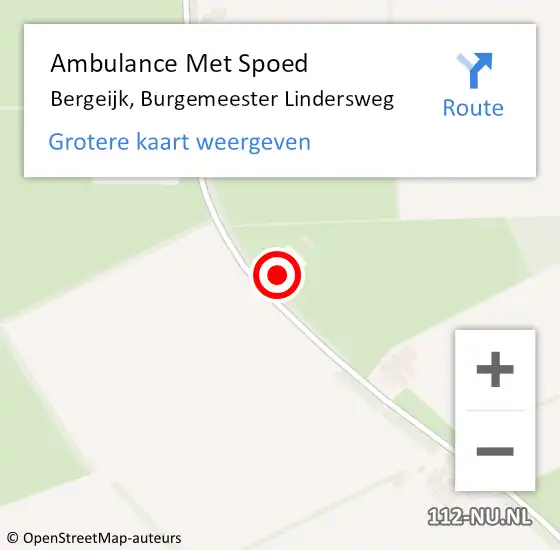 Locatie op kaart van de 112 melding: Ambulance Met Spoed Naar Bergeijk, Burgemeester Lindersweg op 19 maart 2016 15:33