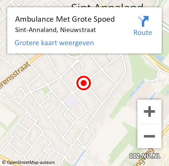 Locatie op kaart van de 112 melding: Ambulance Met Grote Spoed Naar Sint-Annaland, Nieuwstraat op 19 maart 2016 17:18