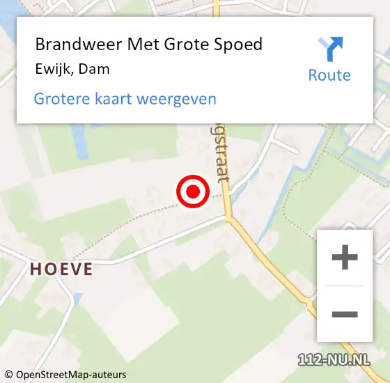 Locatie op kaart van de 112 melding: Brandweer Met Grote Spoed Naar Ewijk, Dam op 19 maart 2016 17:58