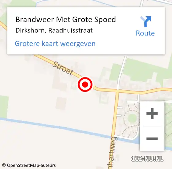 Locatie op kaart van de 112 melding: Brandweer Met Grote Spoed Naar Dirkshorn, Raadhuisstraat op 19 maart 2016 20:12