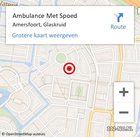 Locatie op kaart van de 112 melding: Ambulance Met Spoed Naar Amersfoort, Glaskruid op 19 maart 2016 22:21