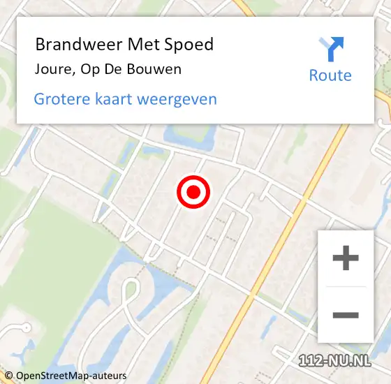 Locatie op kaart van de 112 melding: Brandweer Met Spoed Naar Joure, Op De Bouwen op 20 maart 2016 00:35