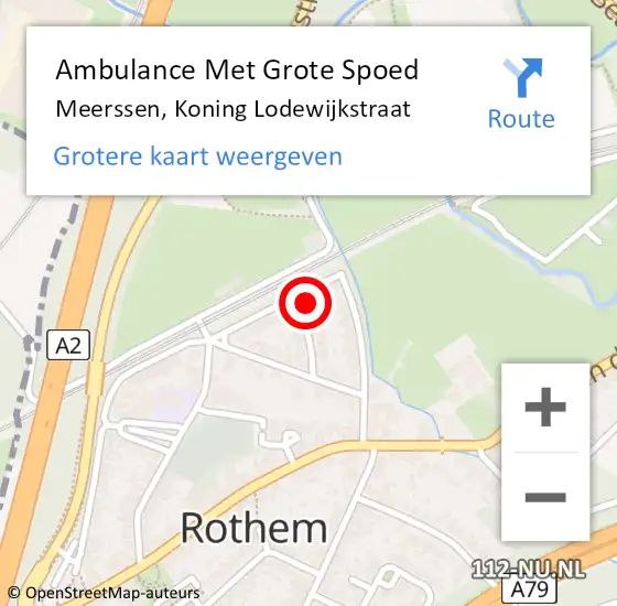 Locatie op kaart van de 112 melding: Ambulance Met Grote Spoed Naar Meerssen, Koning Lodewijkstraat op 9 december 2013 13:34