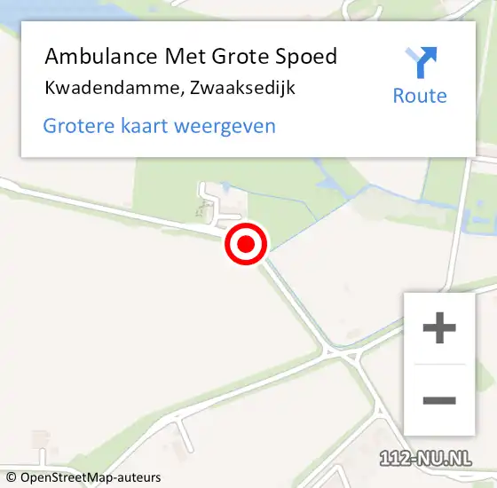 Locatie op kaart van de 112 melding: Ambulance Met Grote Spoed Naar Kwadendamme, Zwaaksedijk op 20 maart 2016 01:31
