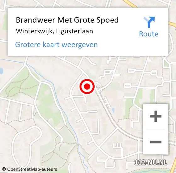 Locatie op kaart van de 112 melding: Brandweer Met Grote Spoed Naar Winterswijk, Ligusterlaan op 20 maart 2016 03:27