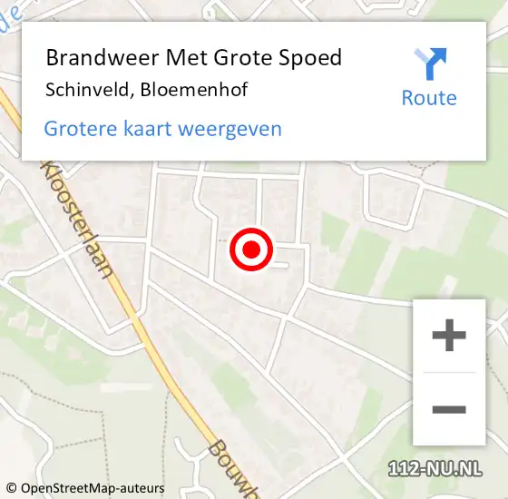 Locatie op kaart van de 112 melding: Brandweer Met Grote Spoed Naar Schinveld, Bloemenhof op 20 maart 2016 04:12