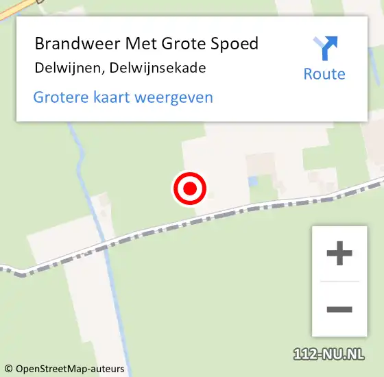 Locatie op kaart van de 112 melding: Brandweer Met Grote Spoed Naar Delwijnen, Delwijnsekade op 20 maart 2016 09:05