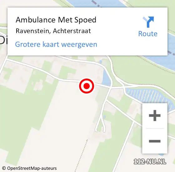 Locatie op kaart van de 112 melding: Ambulance Met Spoed Naar Ravenstein, Achterstraat op 20 maart 2016 09:23