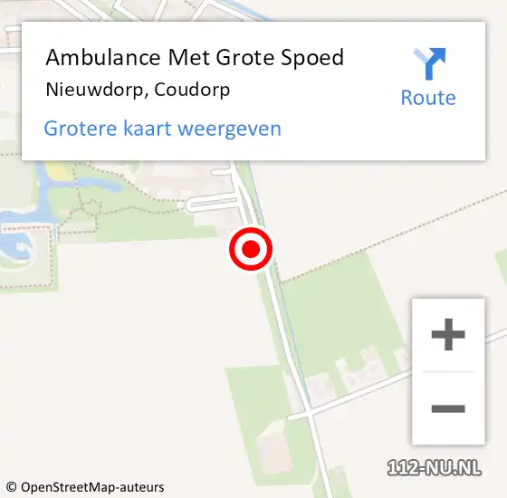 Locatie op kaart van de 112 melding: Ambulance Met Grote Spoed Naar Nieuwdorp, Coudorp op 20 maart 2016 10:51