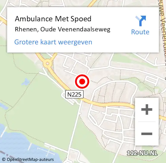 Locatie op kaart van de 112 melding: Ambulance Met Spoed Naar Rhenen, Oude Veenendaalseweg op 20 maart 2016 11:39