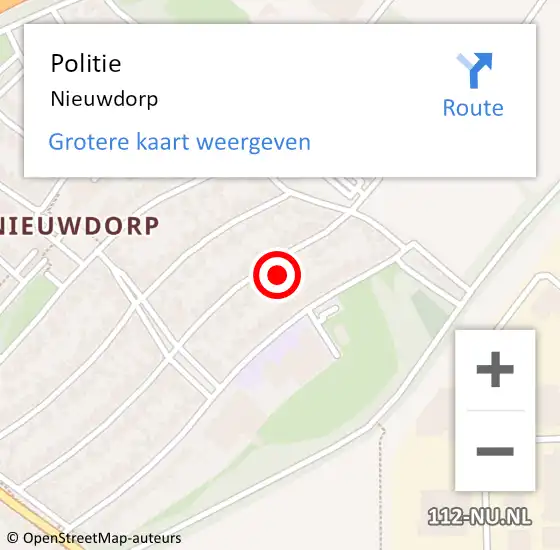 Locatie op kaart van de 112 melding: Politie Nieuwdorp op 20 maart 2016 12:07