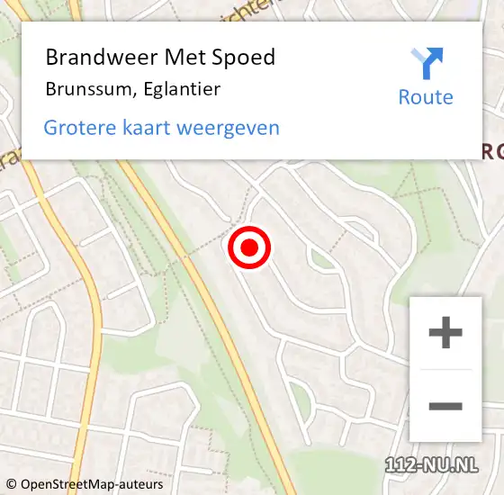 Locatie op kaart van de 112 melding: Brandweer Met Spoed Naar Brunssum, Eglantier op 20 maart 2016 12:32