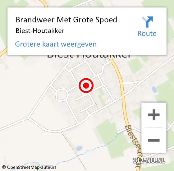 Locatie op kaart van de 112 melding: Brandweer Met Grote Spoed Naar Biest-Houtakker op 20 maart 2016 13:52