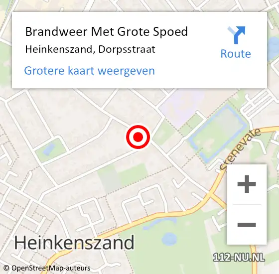 Locatie op kaart van de 112 melding: Brandweer Met Grote Spoed Naar Heinkenszand, Dorpsstraat op 20 maart 2016 15:45