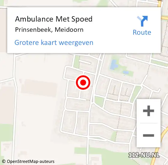 Locatie op kaart van de 112 melding: Ambulance Met Spoed Naar Prinsenbeek, Meidoorn op 20 maart 2016 17:24