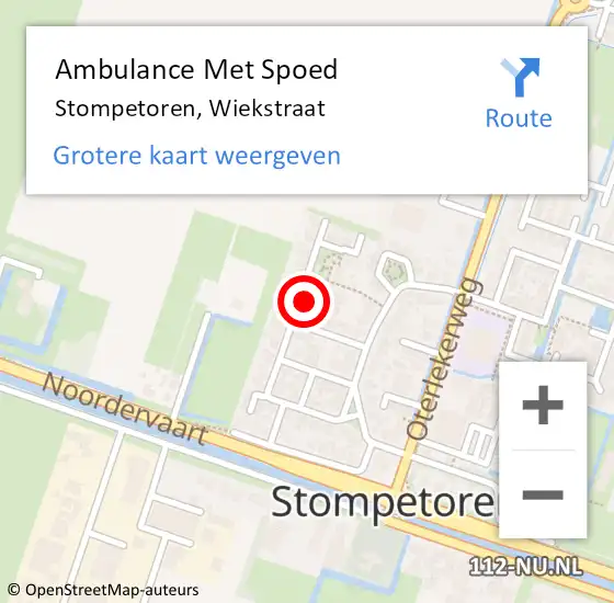 Locatie op kaart van de 112 melding: Ambulance Met Spoed Naar Stompetoren, Wiekstraat op 20 maart 2016 17:35