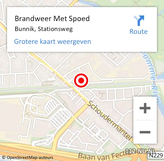 Locatie op kaart van de 112 melding: Brandweer Met Spoed Naar Bunnik, Stationsweg op 20 maart 2016 18:25