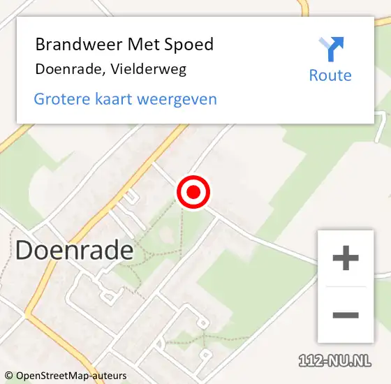 Locatie op kaart van de 112 melding: Brandweer Met Spoed Naar Doenrade, Vielderweg op 20 maart 2016 19:01