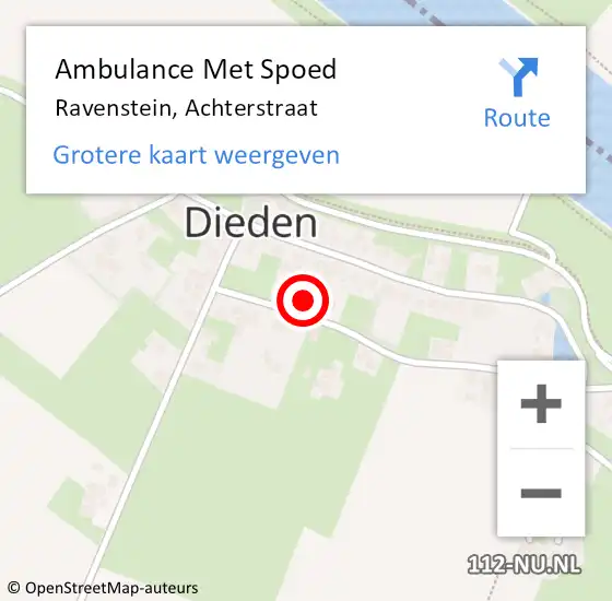 Locatie op kaart van de 112 melding: Ambulance Met Spoed Naar Ravenstein, Achterstraat op 20 maart 2016 21:30