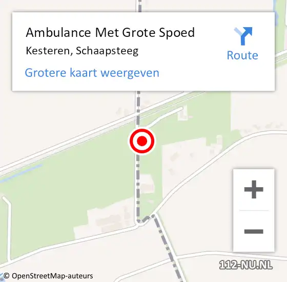 Locatie op kaart van de 112 melding: Ambulance Met Grote Spoed Naar Kesteren, Schaapsteeg op 20 maart 2016 23:46