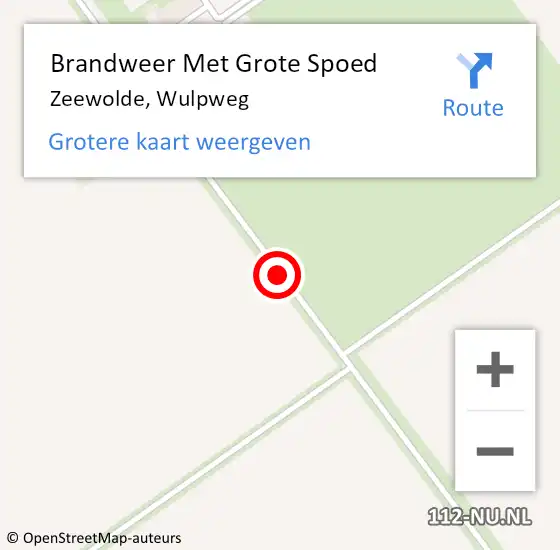 Locatie op kaart van de 112 melding: Brandweer Met Grote Spoed Naar Zeewolde, Wulpweg op 9 december 2013 14:50