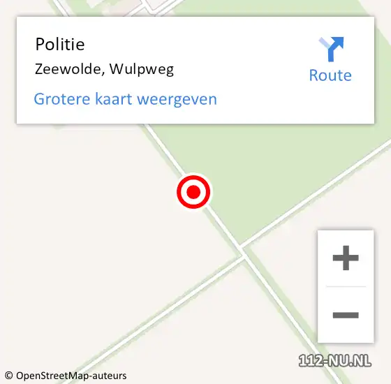 Locatie op kaart van de 112 melding: Politie Zeewolde, Wulpweg op 9 december 2013 14:51