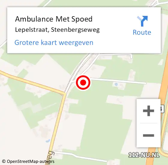 Locatie op kaart van de 112 melding: Ambulance Met Spoed Naar Lepelstraat, Steenbergseweg op 21 maart 2016 05:36