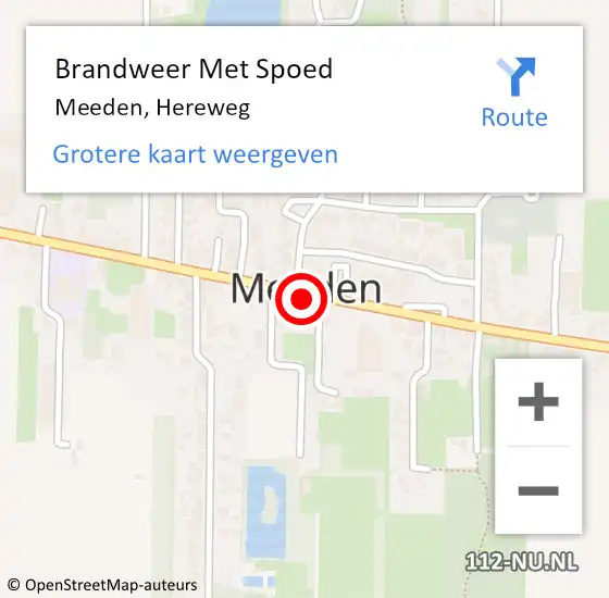 Locatie op kaart van de 112 melding: Brandweer Met Spoed Naar Meeden, Hereweg op 21 maart 2016 09:49